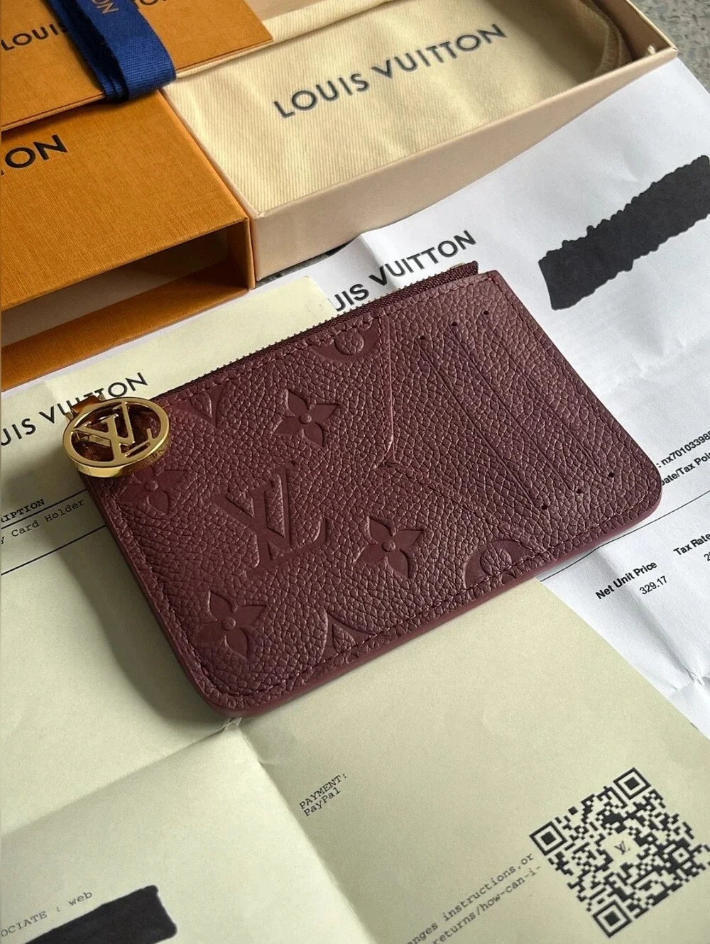 Louis Vuitton Grenat Red Romy Card Holder